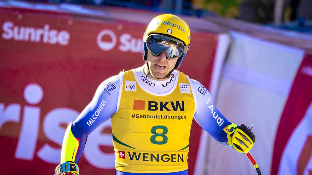 Mattia Casse crashed heavily in the first training session for the World Cup downhill in Kvitfjell