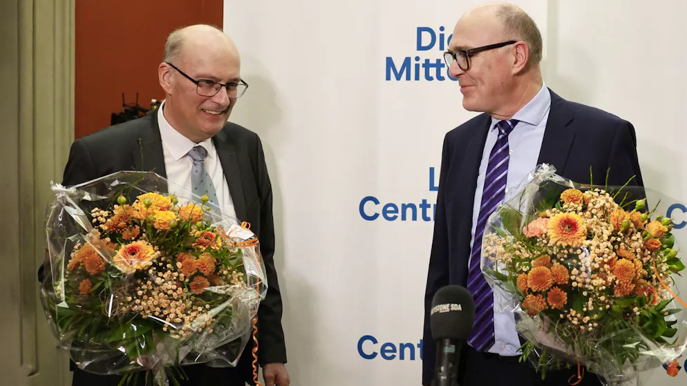 Die beiden Bundesratskandidaten Markus Ritter (links) und Martin Pfister wollen die Nachfolge von VBS-Vorsteherin Viola Amherd antreten.