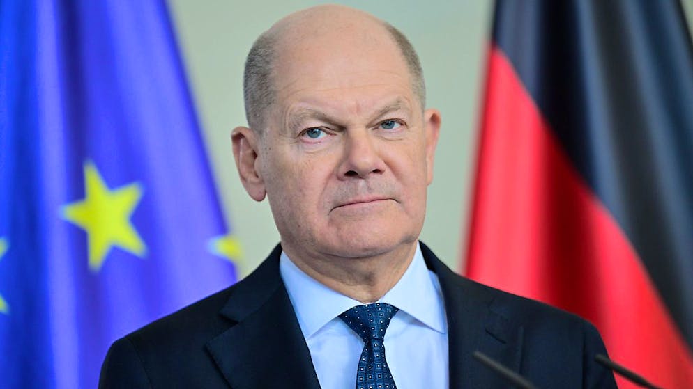 ARCHIV - Bundeskanzler Olaf Scholz (SPD) spricht im Bundeskanzleramt. Foto: Sebastian Gollnow/dpa