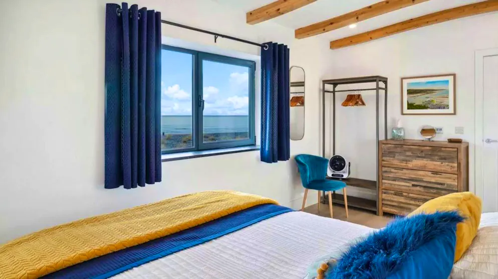 The house overlooks the sea.