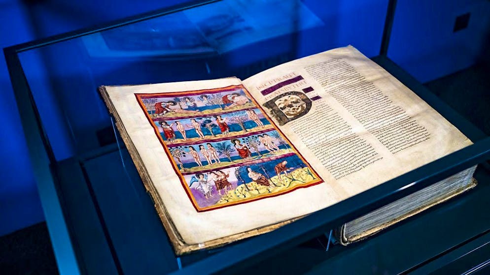 The Bible of Moutier-Grandval, which is around 1200 years old, is one of the oldest illustrated Bibles in the world to have survived in its entirety.