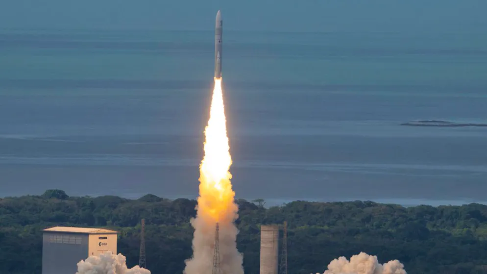 Start der Ariane-6 zu ihrem Jungfernflug im letzten Sommer. (Archivbild/Stephane Corvaja/European Space Agency via AP)