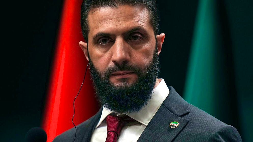 ARCHIVE - Syria's interim president Ahmed al-Sharaa listens at the press conference with the Turkish president after their meeting at the presidential palace in Ankara. Photo: Francisco Seco/AP/dpa