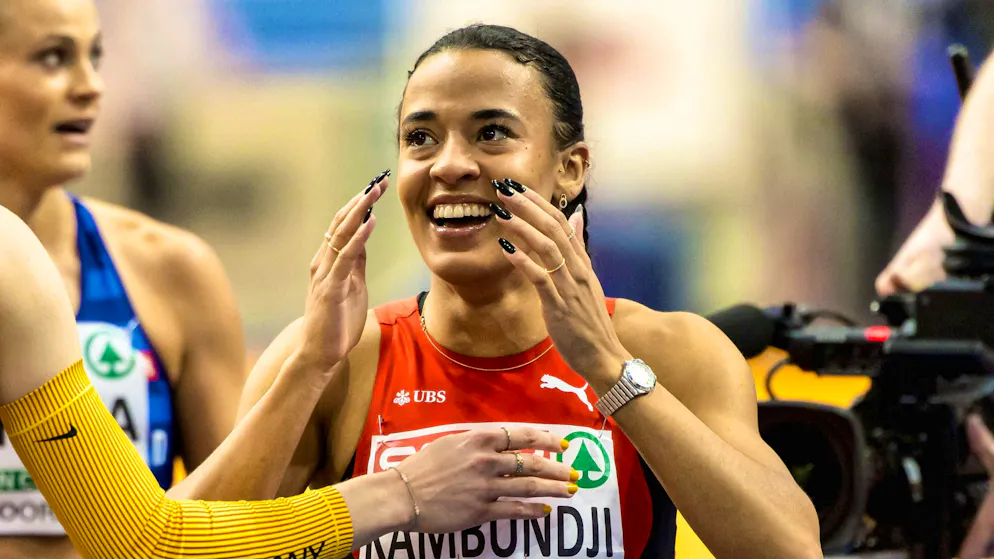Gold medal and European record: Ditaji Kambundji runs super time at the European Indoor Championships.