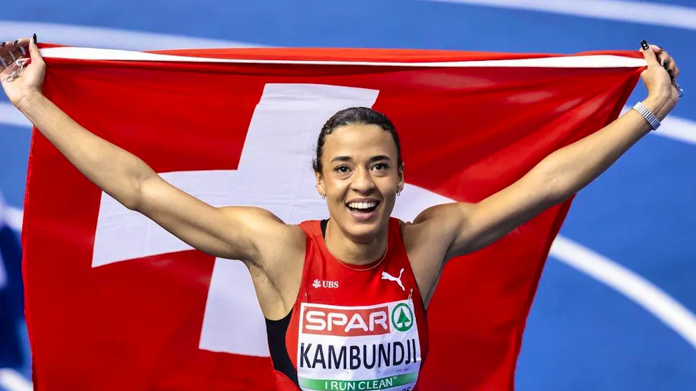 Ditaji Kambundji is crowned European champion.