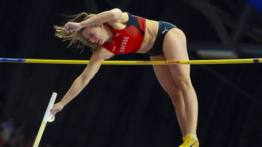 Angelica Moser jumps to European Championship gold.