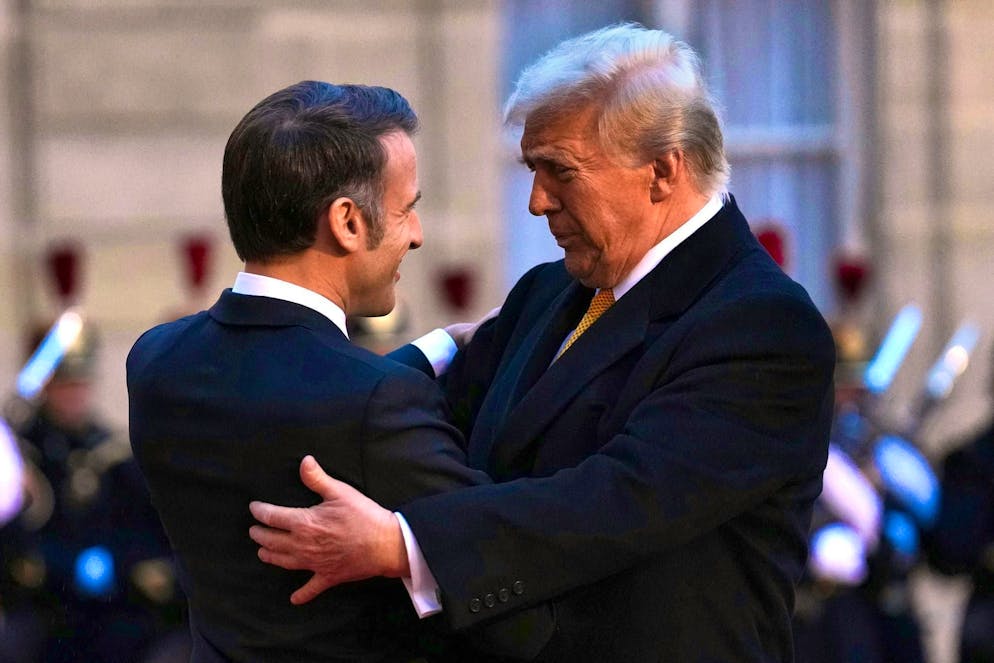 France's head of state Macron with US President Trump.