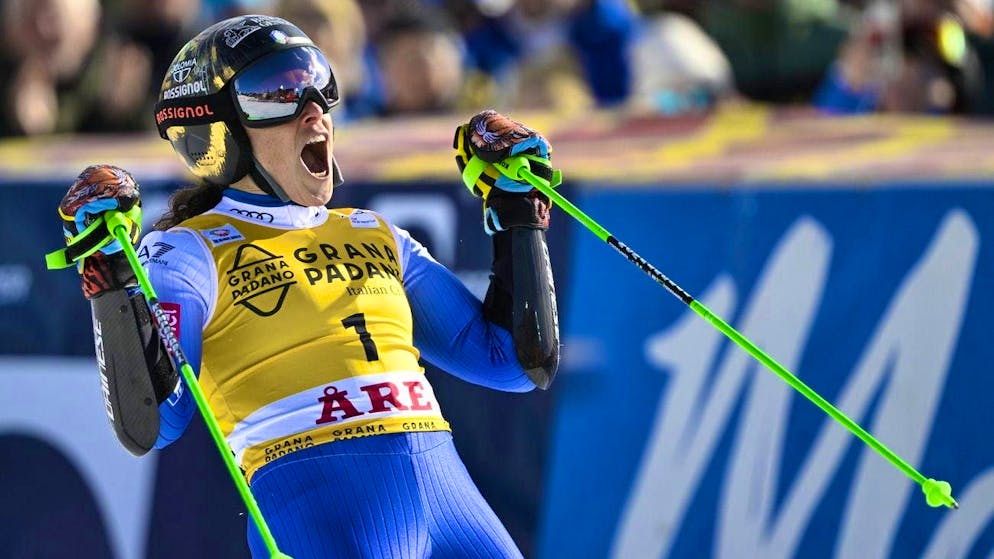 The Italian Federica Brignone outclasses the giant slalom competition in Are.