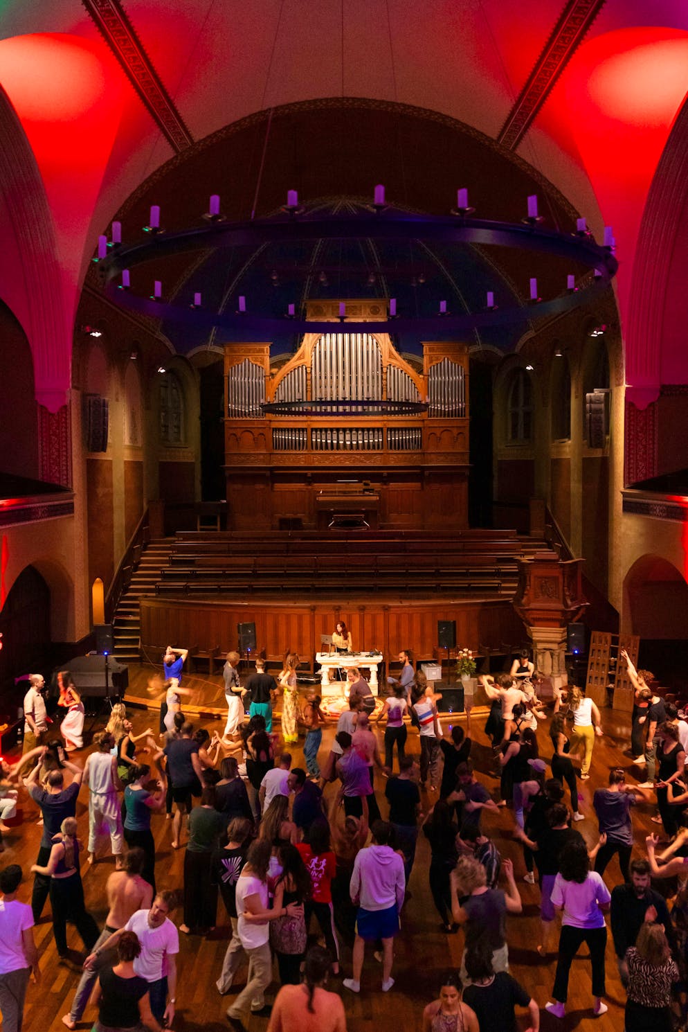 Ecstatic Dance in the open church Sankt Jakob in Zurich.