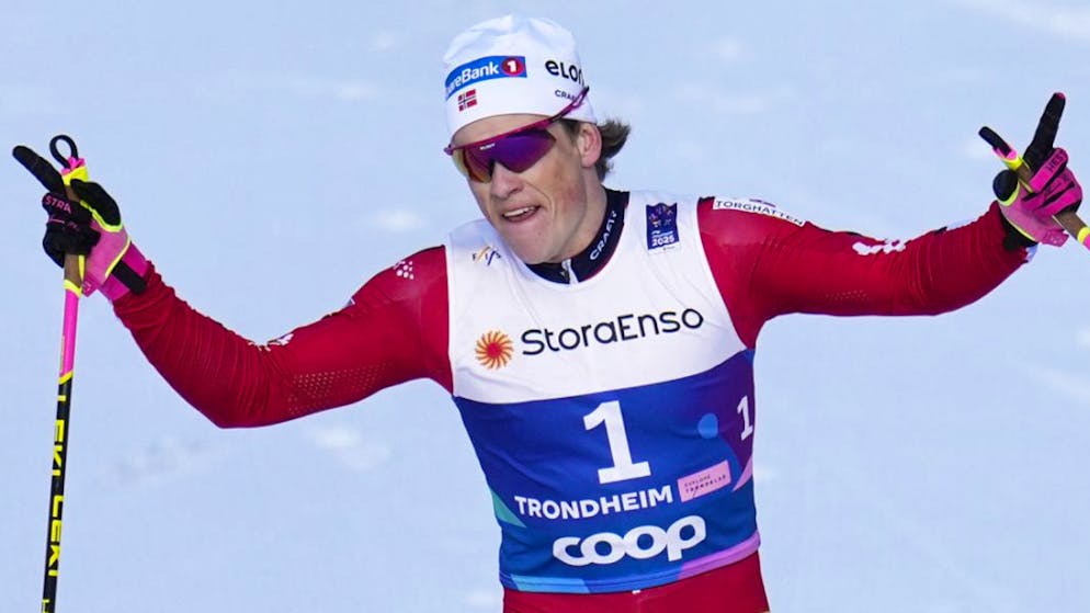 Johannes Hösflot Klaebo gewinnt auch bei seinem sechsten und letzten Einsatz an der WM in Trondheim.