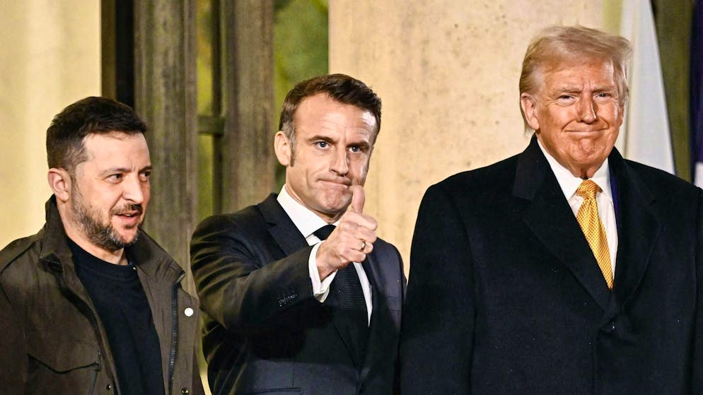 Not pulling in the same direction on Ukraine policy: Ukrainian President Zelensky (l.), French President Macron and US President Trump. (archive image)