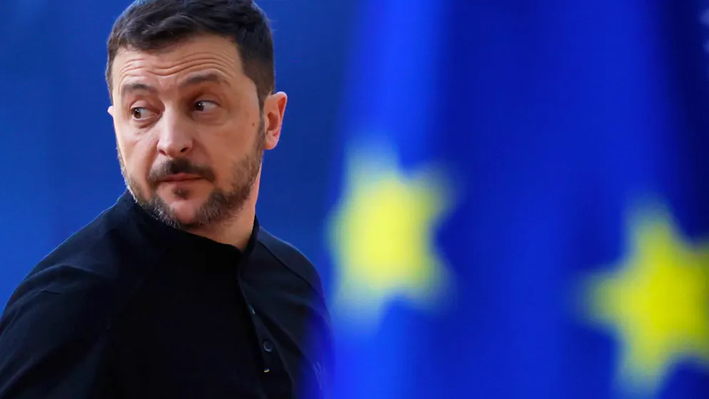 ARCHIV - Der ukrainische Präsident Wolodymyr Selenskyj trifft zu einem EU-Gipfel im Gebäude des Europäischen Rates ein. Foto: Omar Havana/AP/dpa/Archivbild