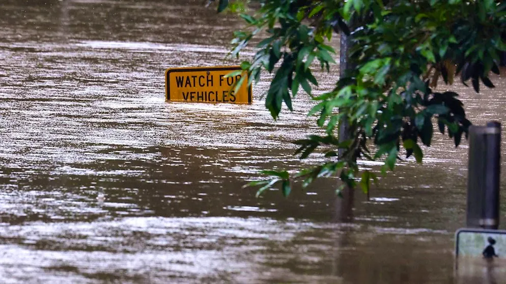 Zodac Street is flooded in Lismore (Australia). Photo: Jason O'brien/AAP/dpa
