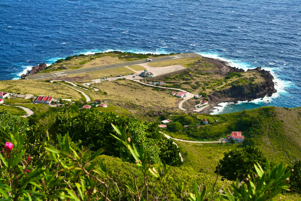 Only small aircraft are permitted at the airport on the Caribbean island of Saba and a special permit is required.