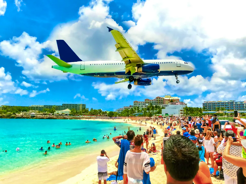When landing at Princess Juliana International Airport in the Caribbean, the planes have to fly incredibly close to the beach.