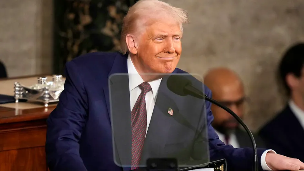 US-Präsident Donald Trump spricht vor einer gemeinsamen Sitzung des Kongresses im Kapitol. Foto: Alex Brandon/AP/dpa/Archivbild