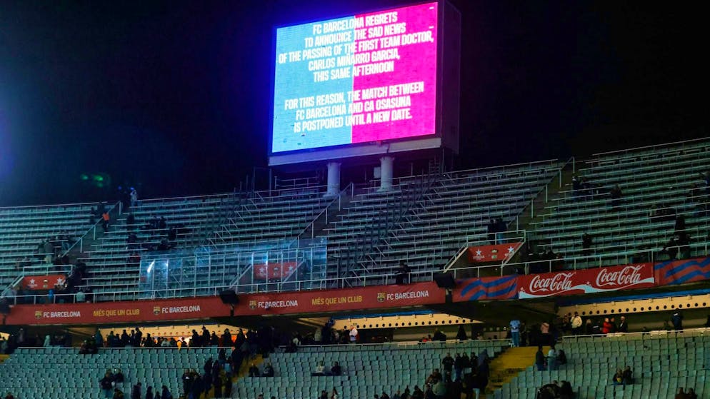 Match canceled: FC Barcelona will not play Osasuna on Saturday due to the death of the team doctor.