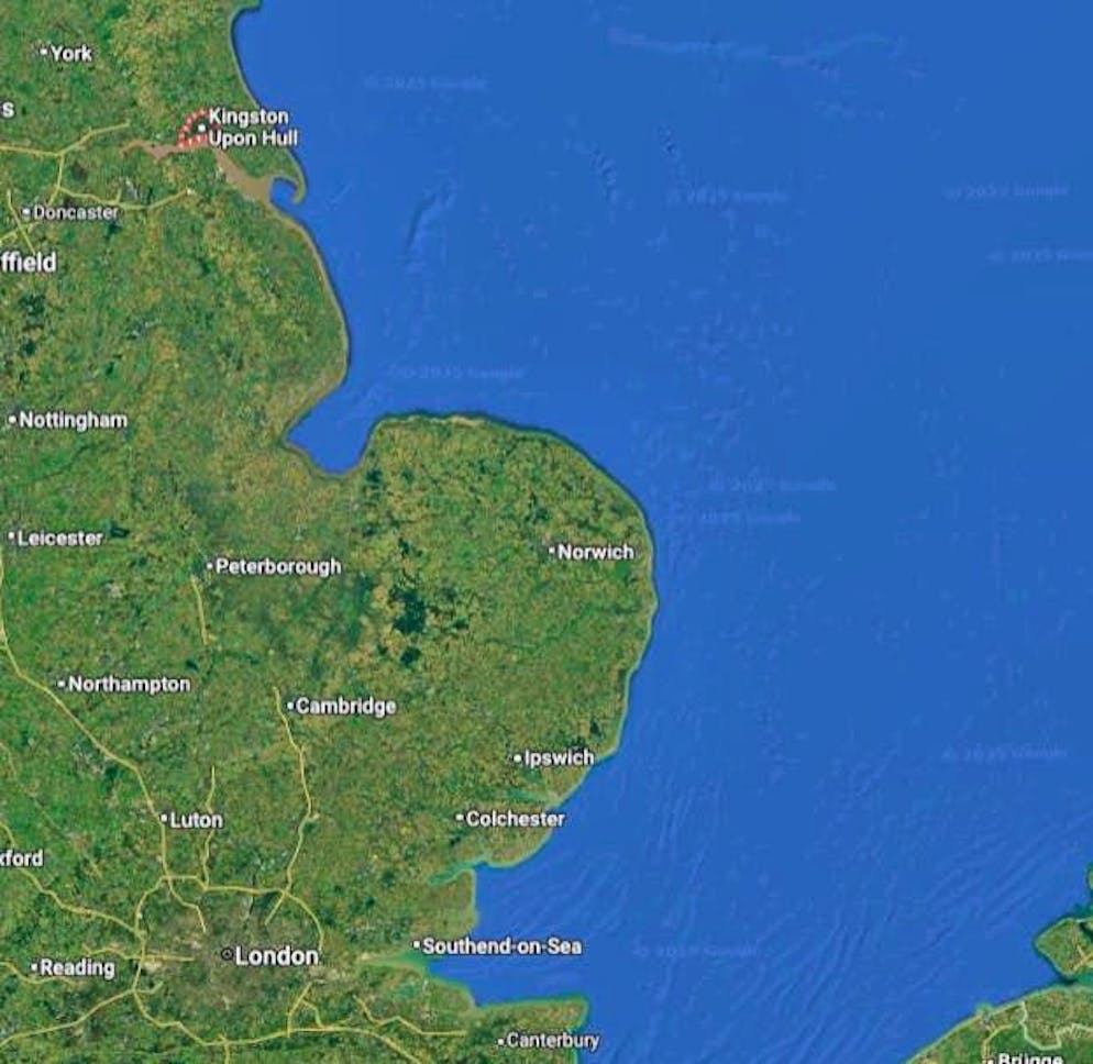 According to reports, the two ships collided off the coast near Hull.