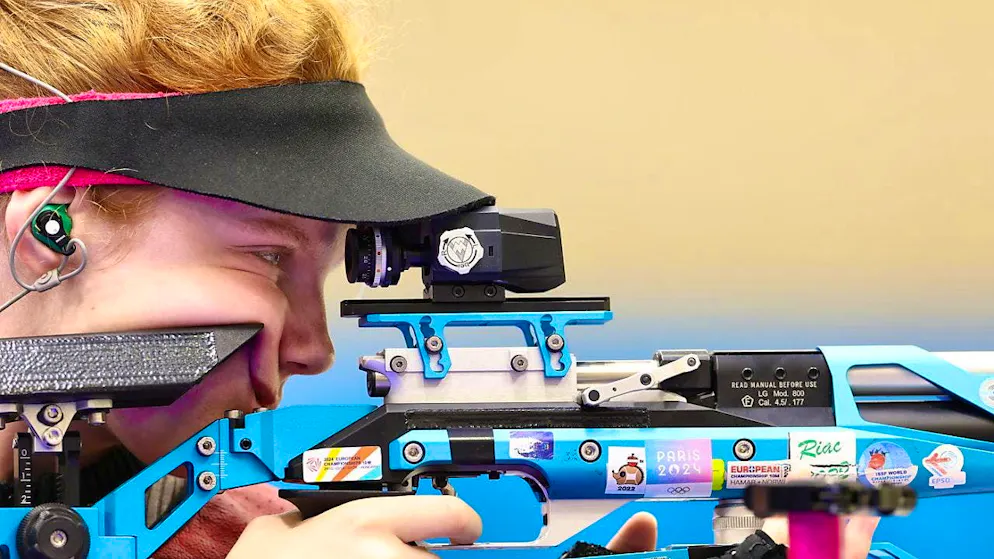 Full concentration for Swiss markswoman Audrey Gogniat.