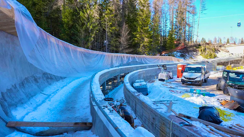 IBSF President Ivo Ferriani on bobsleigh tracks, safety and Russia - Gallery. Construction work at the Cortina Sliding Center, the venue for the bobsleigh, luge and skeleton disciplines at the 2026 Winter Olympics, pictured at the end of January 2025