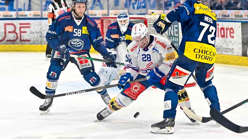 Kloten's Axel Simic has to watch on Thursday