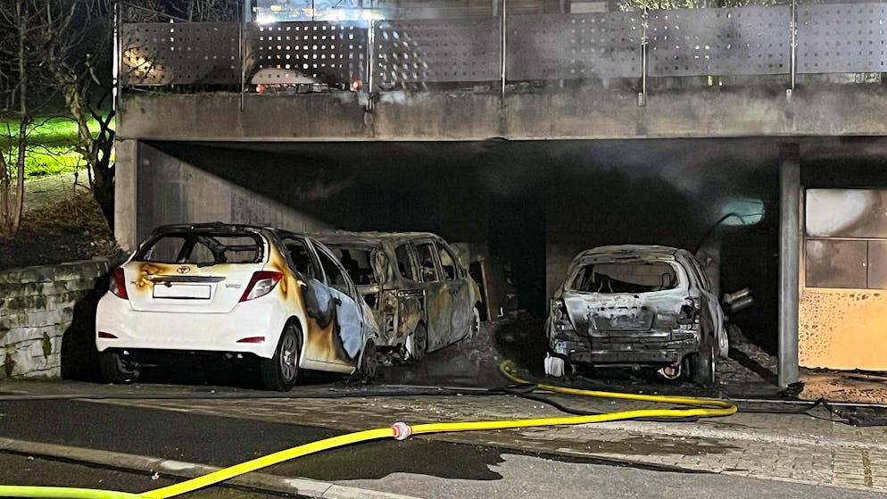 EINIGE FAHRZEUGE BRANTNEN VOLLSTEDIG AUS.