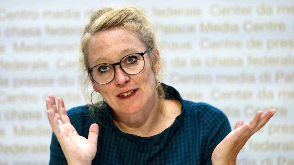 Following the hearings for the Federal Council elections, the Greens have not yet decided on an election recommendation. Group leader Aline Trede announced this to the media. (archive picture)