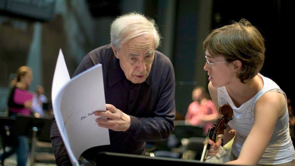 Pierre Boulez, der dieses Jahr seinen 100. Geburtstag feiern können, 2005 an der von ihm mitbegründeten Lucerne Festival Academy. (Archivaufnahme)