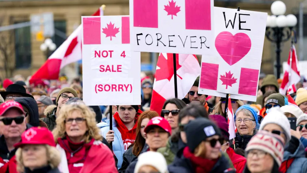 Donald Trump hat sein Ziel bekräftigt, Kanada zu einem Bundesstaat der USA zu machen -bereits am Wochenende war es in Kanada deswegen zu Protesten gekommen. (Archivbild)