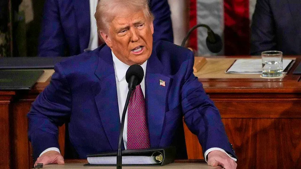 ARCHIVE - US President Donald Trump addresses a joint session of Congress in the Capitol. Photo: Julia Demaree Nikhinson/AP/dpa/Archive image