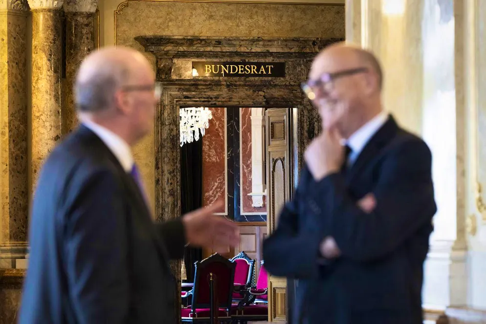Two men, one common goal: the Federal Council candidates from the center, Martin Pfister (right) and Markus Ritter.