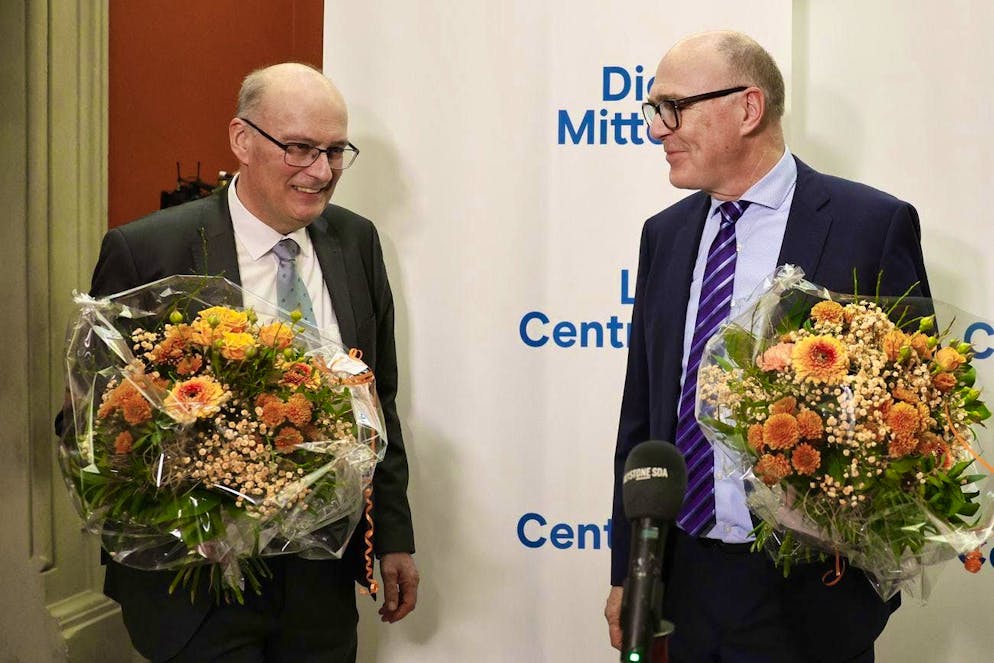 After Wednesday's election, only one of them will be congratulated with flowers: Markus Ritter (left) and Martin Pfister.