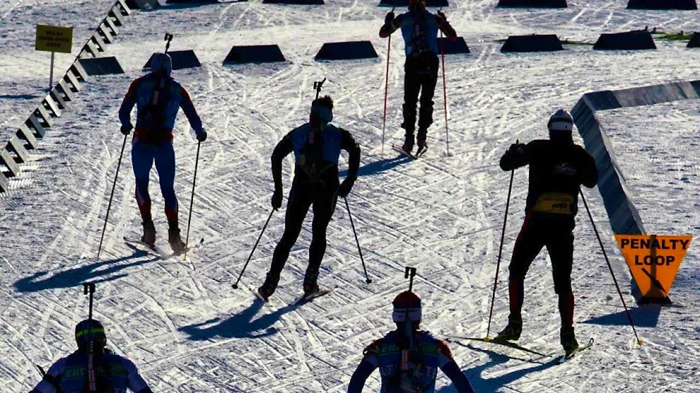 Biathletes competing at a World Cup in Russia (archive photo)