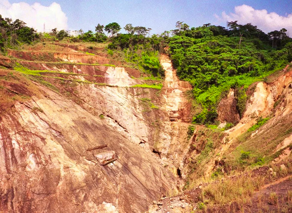 Disused uranium mine in the Mounana region of Gabon.
