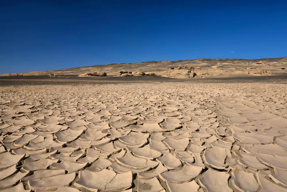 Lop Nor is now a dried-up salt lake; nuclear weapons tests used to be carried out here.