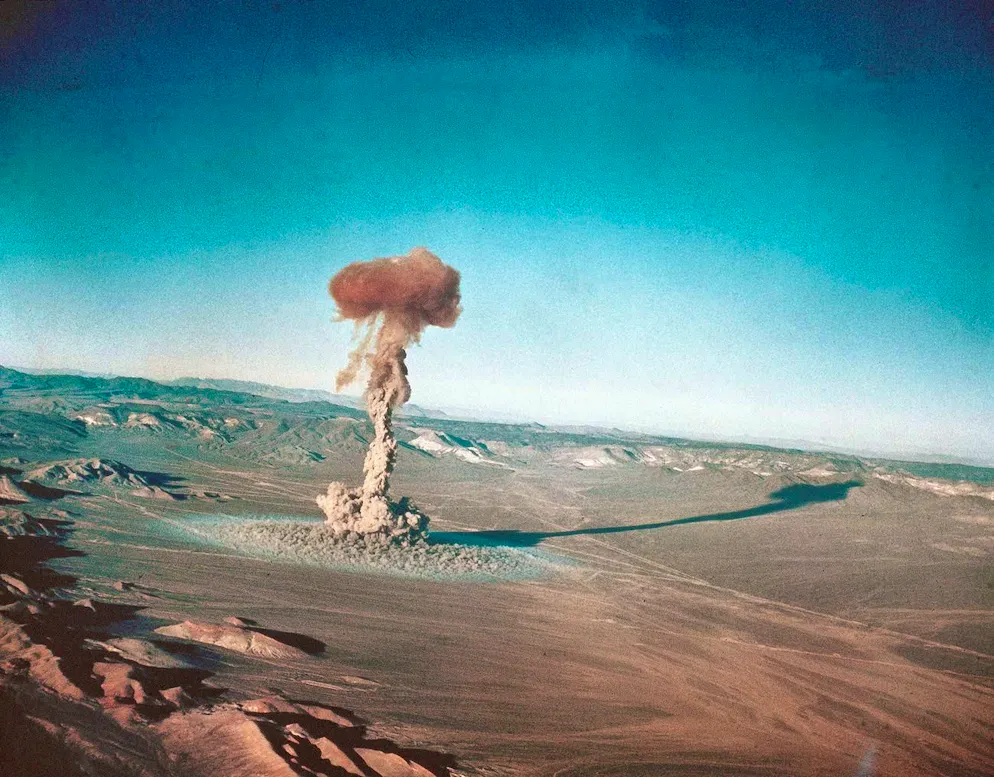 The mushroom clouds from the nuclear bomb tests in the Nevada desert could sometimes be seen as far away as Las Vegas.