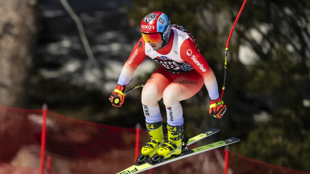 Livio Hiltbrand gewinnt die Abfahrts-Wertung im Europacup vor Teamkollege Alessio Miggiano