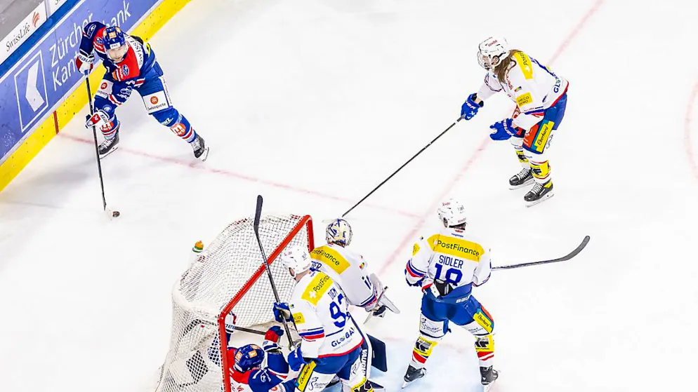 Aus dieser Situation heraus fiel das einzige Tor des Abends durch Patrick Geering (am Puck