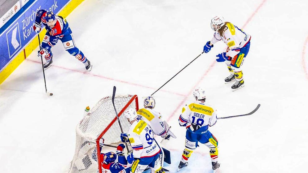 The only goal of the evening was scored by Patrick Geering (on the puck) out of this situation