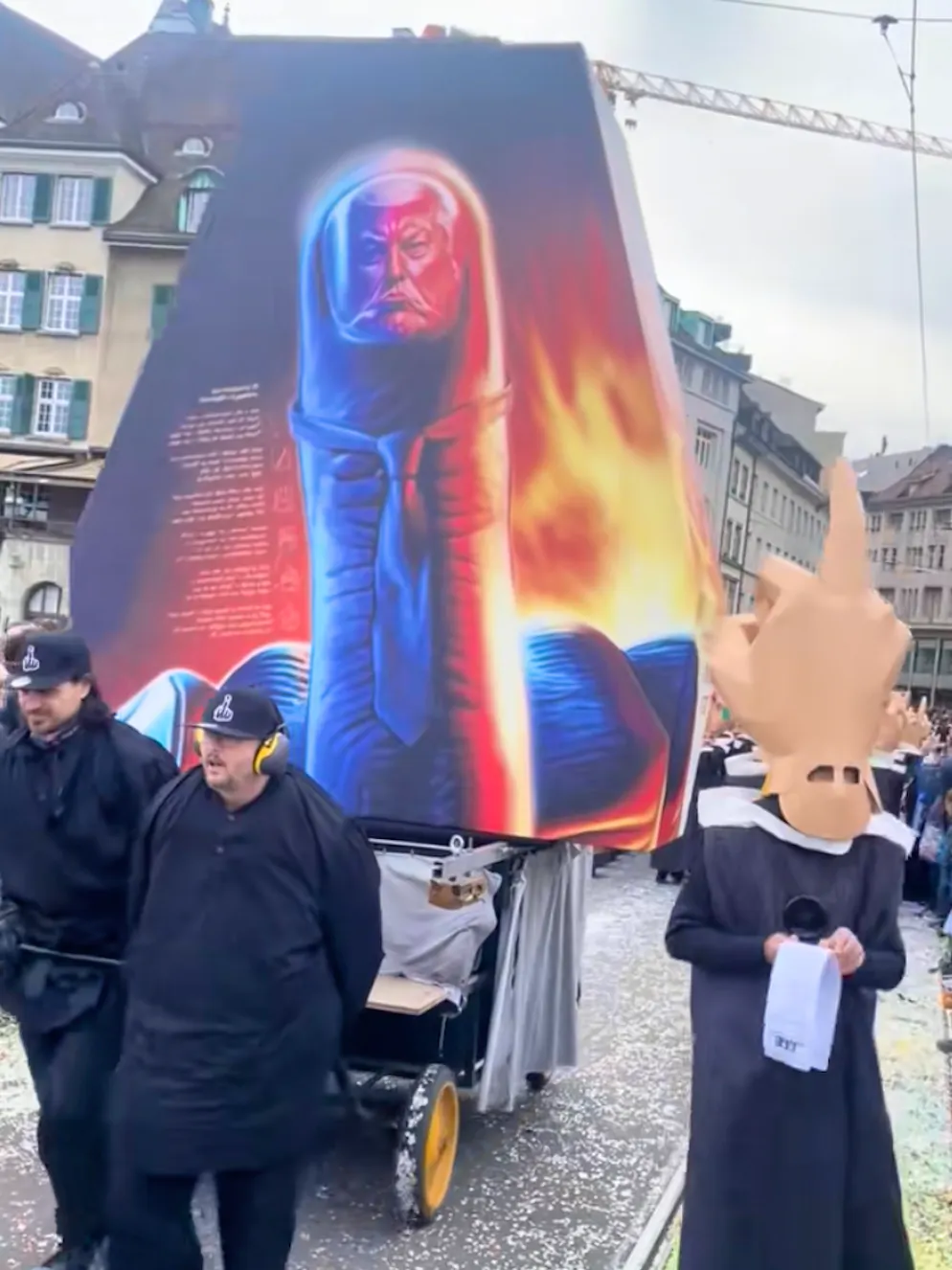 Donald Trump als Motiv an der Fasnacht in Basel, 10. März 2025.