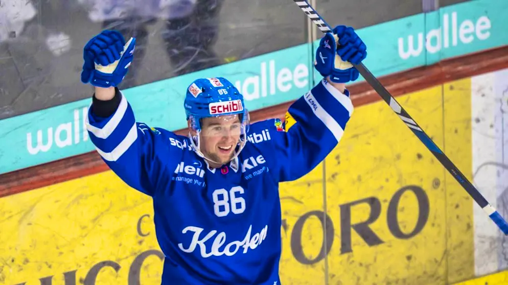 Tyler Morley, Kloten's scorer at 1:0, scored for the first time this calendar year