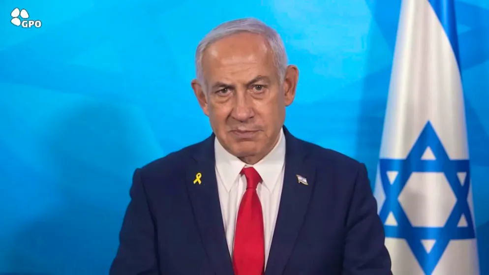 HANDOUT - Israels Ministerpräsident Benjamin Netanjahu in einem vom Presseamt der israelischen Regierung via AP veröffentlichten Video. Foto: Uncredited/Israeli Government Press Office/AP/dpa - ACHTUNG: Nur zur redaktionellen Verwendung im Zusammenhang mit der aktuellen Berichterstattung und nur mit vollständiger Nennung des vorstehenden Credits