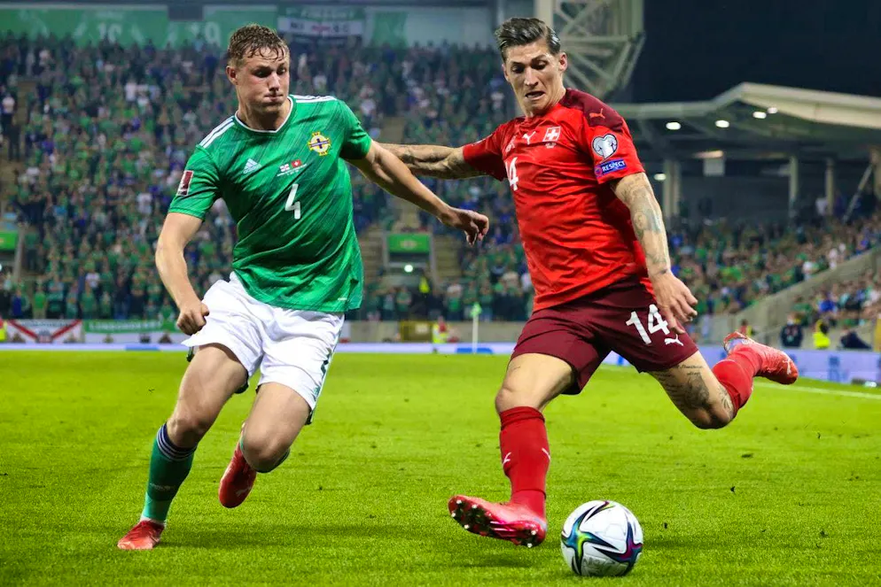 Switzerland vs. Northern Ireland: Historical record and last matches. On September 8, 2021, Northern Ireland and Switzerland met in the 2022 World Cup qualifiers at Windsor Park, Belfast. Daniel Ballard fought an intense duel with Steven Zuber. A hard-fought away match ends goalless as the Swiss offense fails to break down the defensively strong Northern Irish team.