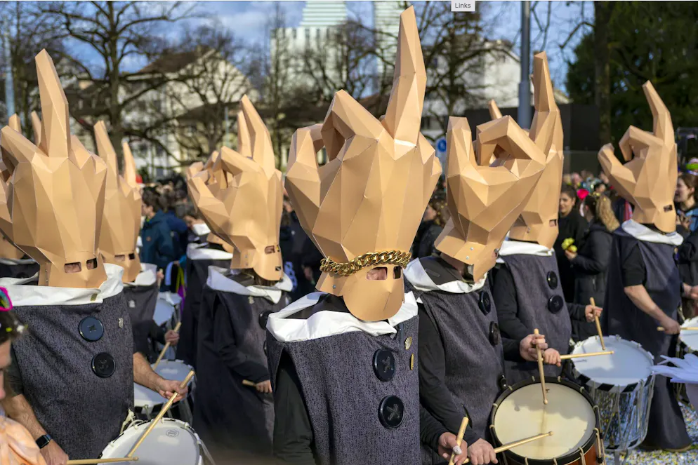 Subject of the Central Club Basel at the Cortège, the first of the "drey scheenschte Dääg" carnival days in Basel, on Monday, March 10, 2025.