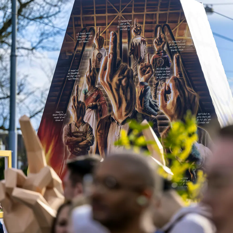 The "Central Club Basel" clique at the Basel Carnival Cortège.