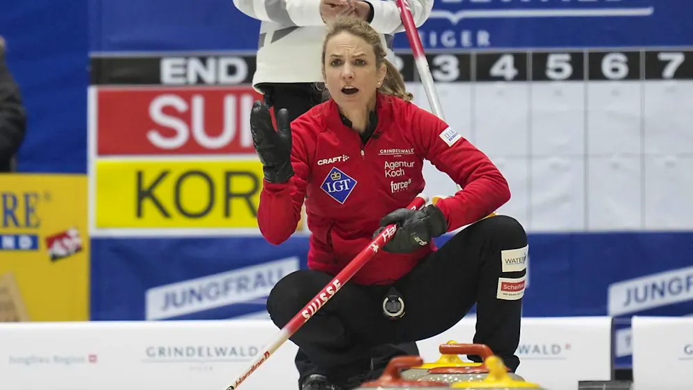 Skip Silvana Tirinzoni feiert mit der Schweiz an der WM in Südkorea den achten Sieg im achten Spiel