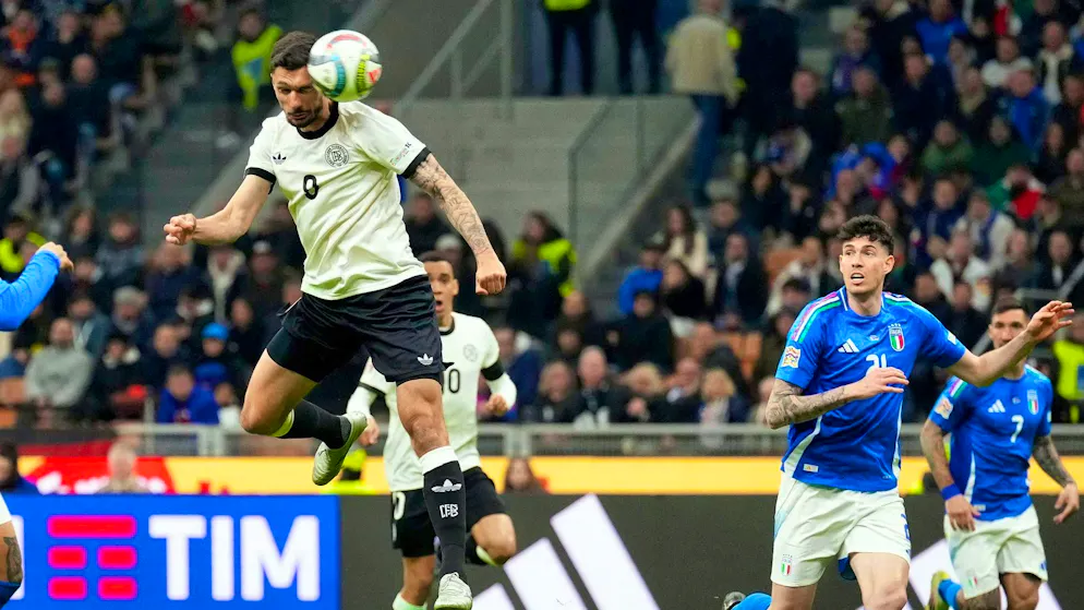 In his element: Germany's top scorer Tim Kleindienst.