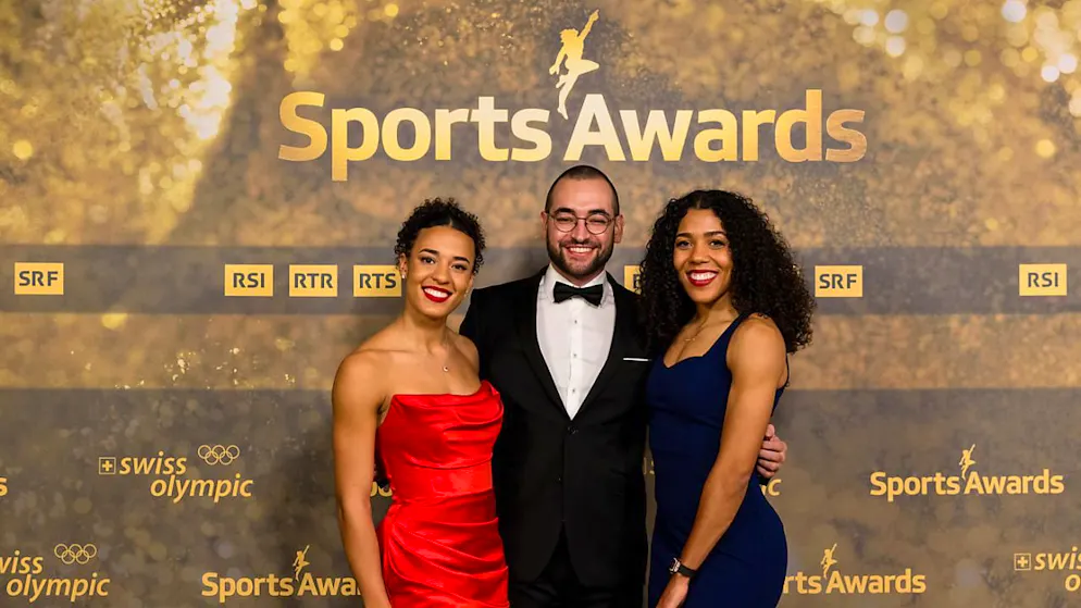 Florian Clivaz mit Ditaji (links) Mujinga Kambundji