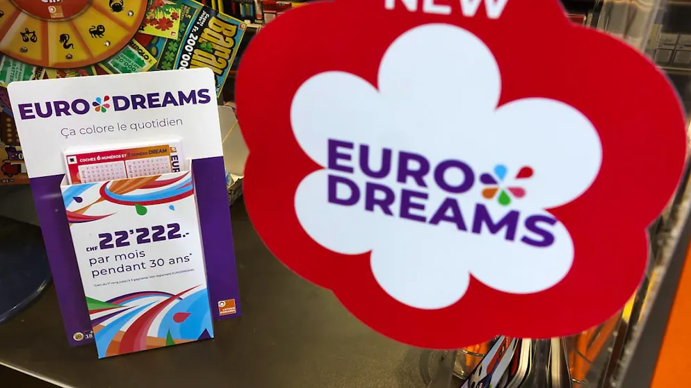 Eurodreams-Spielscheine in einem Kiosk nahe Lausanne. (Symbobild)