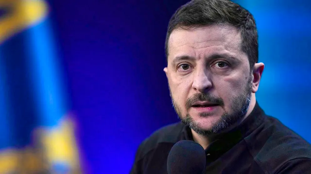 ARCHIVE - Volodymyr Zelensky, President of Ukraine, during a press conference. Photo: Evgeniy Maloletka/AP/dpa